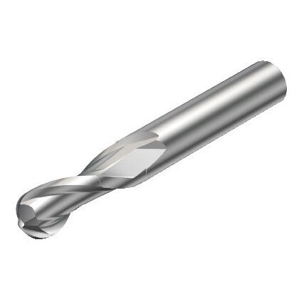 2B330-0400-NC, CoroMill Plura, Regular, Ball Nose End Mill, 4mm, 2 fl, Carbide, AlCrN