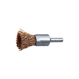 Brass, Crimped Wire Flat End De-carbonising Brush - 30SWG thumbnail-0