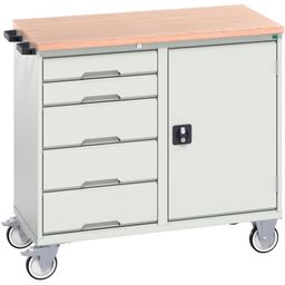 Verso Maintenance Trolleys With 5 Drawers & 1 Cupboard - MPX Worktop thumbnail-0