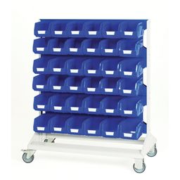 Double Sided Louvre Panel Trolleys With Bin Kits thumbnail-0