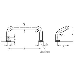 GN 425.1 Series - Chrome Plated Angled Cabinet U Handles thumbnail-1