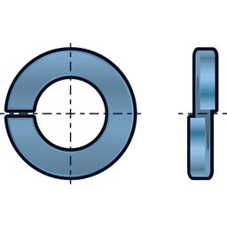 Rectangular Section Spring Washers, Spring Section, Single Coil, Metric thumbnail-0