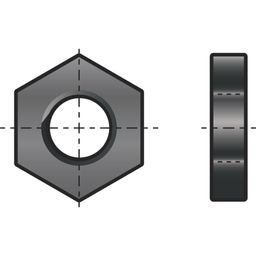 Hexagon Thin Nut, Metric - Steel - Standard (Self Colour) - Plain 
Grade 4 - DIN 439 thumbnail-0