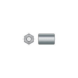 Hexagon Connection Nut - Metric - Steel - BZP (Bright Zinc Plated) - 3xD - Grade 10  thumbnail-2