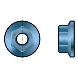 Flange Nuts, Metric - Steel - BZP - Class 8 - DIN 6923 thumbnail-0