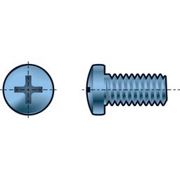 Machine Screw, Metric - Steel -  BZP (Bright Zinc Plated) - Grade 4.8 - Pozi Raised Cheese Head Pozi - DIN 7985 - Z thumbnail-0