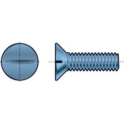 Machine Screw, Metric - Steel -  BZP (Bright Zinc Plated) - Grade 4.8 - Slotted Countersunk Head - DIN 963 thumbnail-0