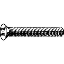 Machine Screw, Metric - Steel  - ZBP (Zinc Black Passivated) - Grade 4.8 - Cross Recessed Countersunk Head Screw - DIN 965 - H  thumbnail-0