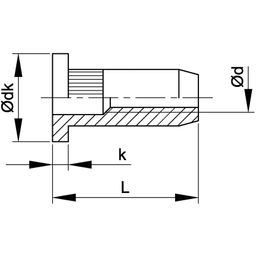 Blind Rivet Nut - Cylindrical - Open With Serrated Shank - A2 Stainless Steel - 4 OCH 30   thumbnail-3