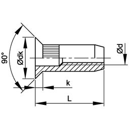 Rivet Nut, Metric - Steel - BZP (Bright Zinc Plated) - Blind Countersunk Rivet Nut - Open Serrated Shank thumbnail-1