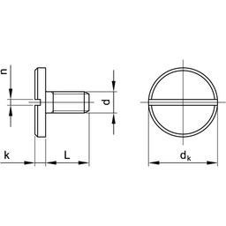 Machine Screw, Metric - A2 Stainless - Slotted Pan Head Screw - Large Head - DIN 921 thumbnail-1