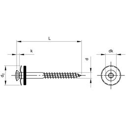 Woodscrew, ST (Self Tapping) - CU (Copper Plated) - TX -  With Washer thumbnail-1