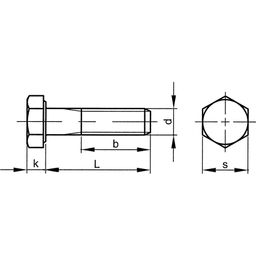 Hex Head Bolt, Metric Fine - Steel - Class 10.9 - DIN 960 thumbnail-1