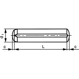 Grooved Pin, Metric - A1 Stainless - Full Length Parallel with Chamfer - DIN 1473 thumbnail-1