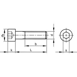 Socket Head Cap Screw, Metric - Steel - Grade 12.9 - (Self Colour)  thumbnail-2