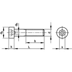 Socket Head Cap Screw, Metric - Steel - A4 Stainless - with Pilot Recess - DIN 6912 thumbnail-1