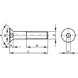 Socket Head Countersunk Screw, Metric - A2 Stainless - Grade 50 - DIN 7991 thumbnail-1