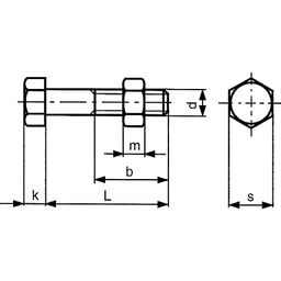 Structural Assembly Set Bolt with Nut, - Steel - Grade 8.8 - BZP (Bright Zinc Plated) - EN 15048 thumbnail-1