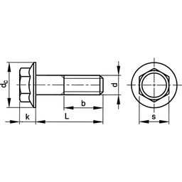 Hex Flange Head Bolt, Metric - Steel  - Grade 8.8 - Zinc Yellow Passivated - DIN 6921 thumbnail-1