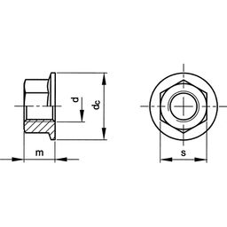 Hexagon Nut With Flange - Metric - A2 Stainless Steel - Grade 70 - DIN 6923 thumbnail-1