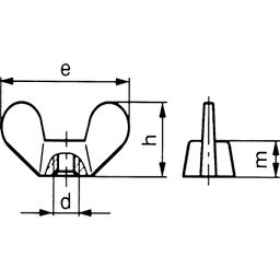 Wing Nut - Metric - A2 Stainless Steel - Rounded Wings - DIN 315 thumbnail-3