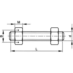 Screwed Studding - UNC - Stainless Steel Gr.B8M / Gr.8M - Stud Bolt With 2 Hex Nut - BS 4882 thumbnail-1