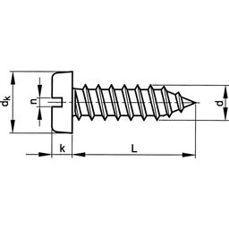 Self Tapping Screw, Metric - A2 Stainless Steel - Slotted Pan Head - DIN 7971C thumbnail-2