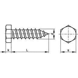 Self Tapping Screw, Metric - A2 Stainless - Hexagon Head - DIN 7976 C thumbnail-1