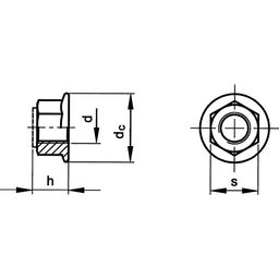 Hexagon Nut with Flange - Metric - Grade 8 - Steel - BZP (Bright Zinc Plated) - Non-Metallic Insert - DIN 6926 thumbnail-1