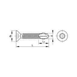 Self-Drilling Countersunk Screw With Wings - TX - Steel Zinc Plated  thumbnail-1