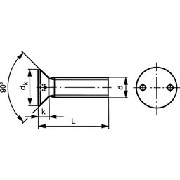 Security Countersunk Head Screw With 2 Holes -  Stainless Steel A2 - Metric  thumbnail-2