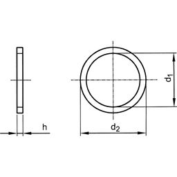 Annealed Sealing Ring Washers, Metric - Copper - Grade h=1.0mm - DIN 7603 A thumbnail-2