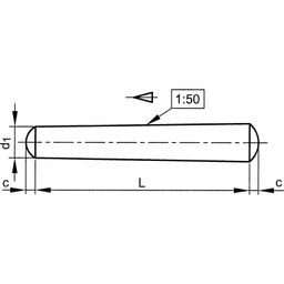 Taper Pin, Metric - A1 Stainless - Turned - DIN 1  thumbnail-2