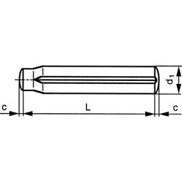 Grooved Pin, Metric - Steel - Standard (Self - Colour) - Full Length Parallel Grooved with Pilot - DIN 1470 thumbnail-1