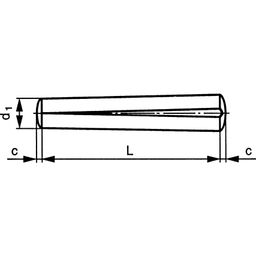 Grooved Pin, Metric - A1 Stainless - Full Length Taper Grooved - DIN 1471  thumbnail-1