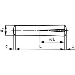 Grooved Pin, Metric - A1 Stainless - Half Length Taper Grooved - DIN 1472  thumbnail-2