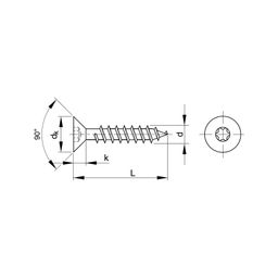 Woodscrew, ST (Self Tapping) -A2 Stainless - TX - Countersunk Chipboard Screw thumbnail-1