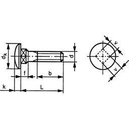 Carriage Bolt, Metric - A2 Stainless - Grade 70 - DIN 603 thumbnail-2