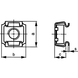 Speed (Cage Nuts) - Metric - Steel - BZP (Bright Zinc Plated) - Type A  thumbnail-1