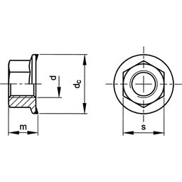 Flange Nuts, Metric - Steel - BZP - Class 8 - DIN 6923 thumbnail-1