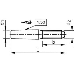 Taper Pin, Metric - Steel - Standard (Self - Colour) - with External Thread - Ground - DIN 7977 thumbnail-1