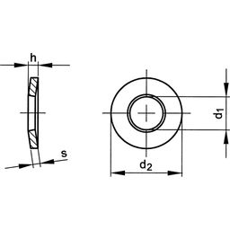 Washers, Conical Spring , Metric - A2 Stainless - DIN 6796 thumbnail-1