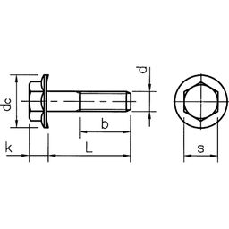 Hexagon Head Bolts, Metric - BZP Bright Zinc Plated - Grade 8.8 - Flanged Serrated thumbnail-1