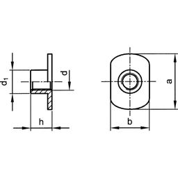 Weld Nut With Smooth Flange - Metric - Steel  thumbnail-2