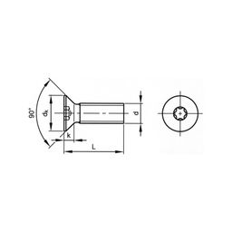 Machine Screw, Metric - A4 Stainless - Torx Countersunk Head Screw - DIN 965 thumbnail-1