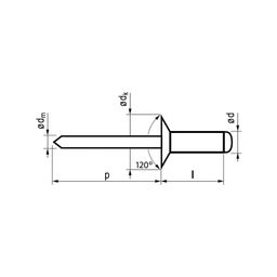 Rivets, Metric - Steel BZP (Bright Zinc Plated) - OMNI Countersunk Blind Rivet thumbnail-1