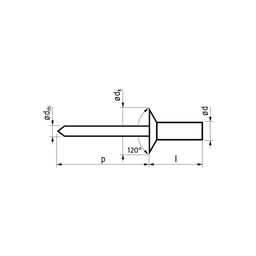 Rivets, Metric - Aluminium - Sigma Sealed Countersink Blind Rivet thumbnail-1