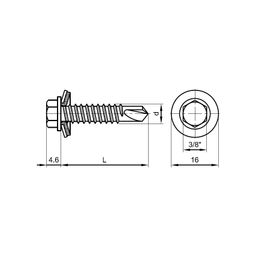 Roofing / Front Bolt with Sealing Ring - ST (Self Tapping) - Steel - BZP (bright Zinc Plated) - Drill Point thumbnail-1