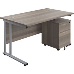 Rectangular Desk with 2 Drawer Pedestal, 1400mm x 800mm thumbnail-2