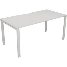 White/White Double Bench Desk 1200 x 800mm  thumbnail-0